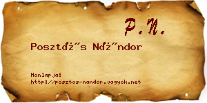 Posztós Nándor névjegykártya